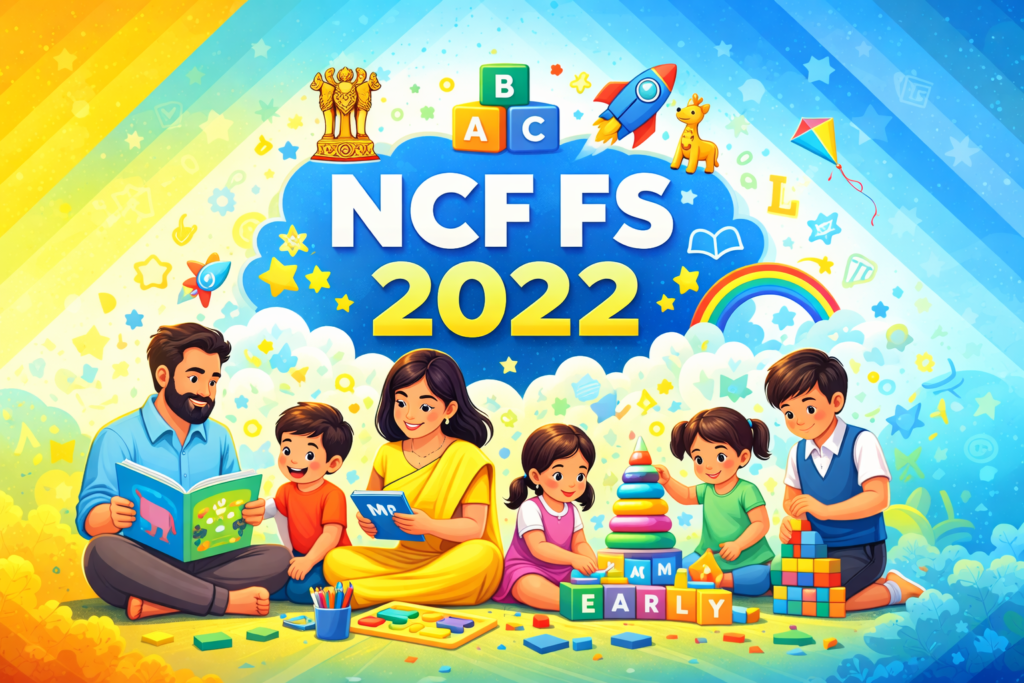 Quizzes for Teachers Colorful educational scene with children. "NCF FS 2022"